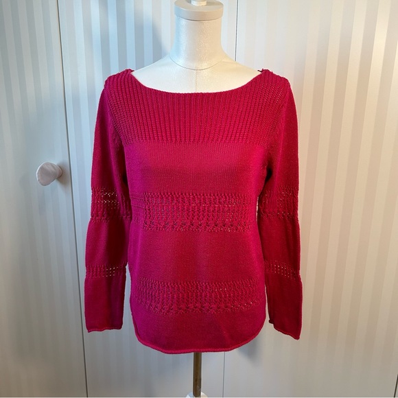 Chelsea & Theodore pink knit sweater Size M - Picture 1 of 6